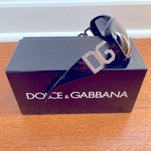 Dolce & Gabbana DG4005-B black sunglasses with rhinestones